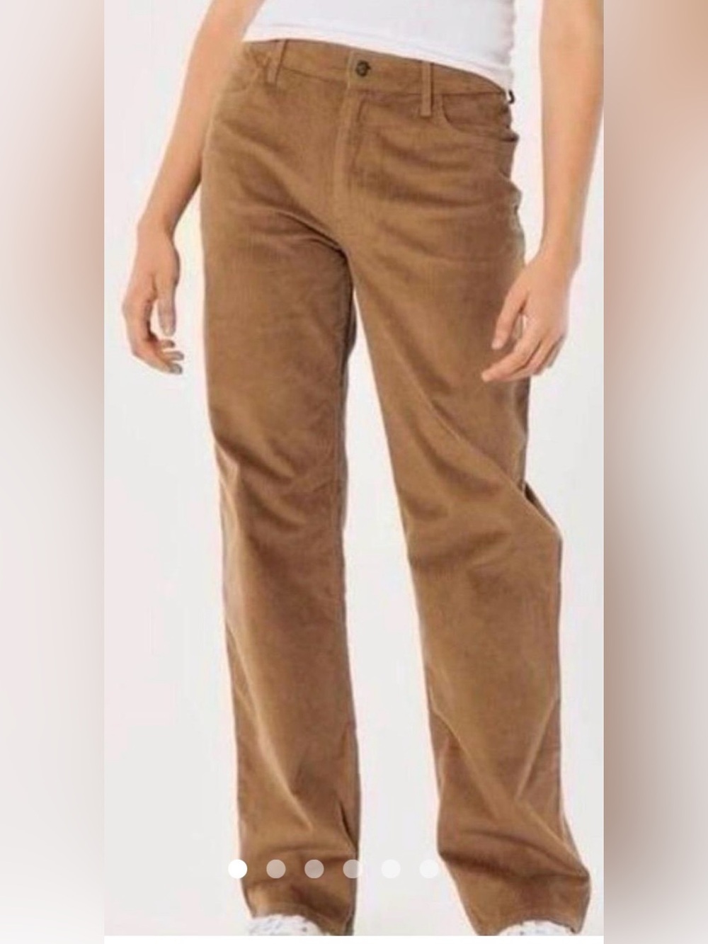 Hollister high-rise dad pants corduroy tan cotton straight leg fall autumn 26